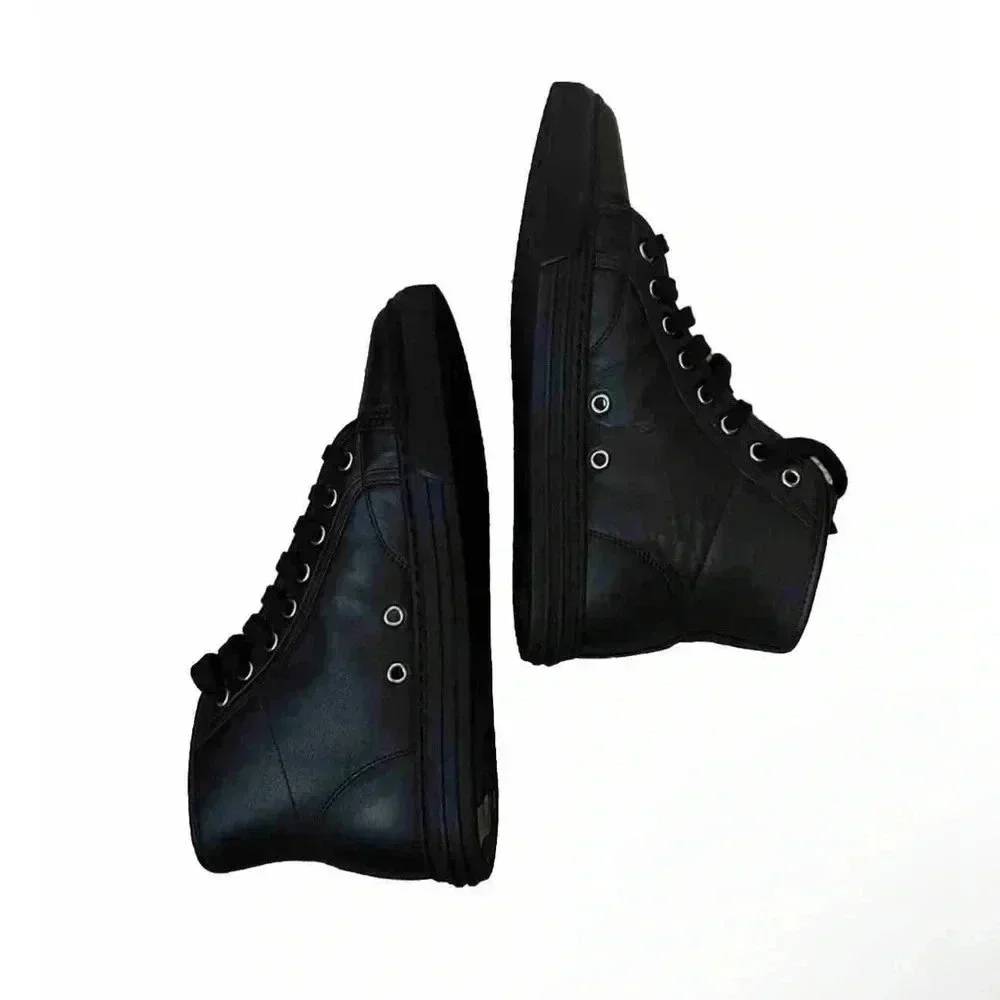 Gucci California Micro Black Leather High Top Size G6, US 6.5/7